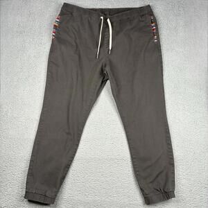 Wowie Rambler Jogger Pant Mens XXL Gray Drawstring Aztec Stretch Active